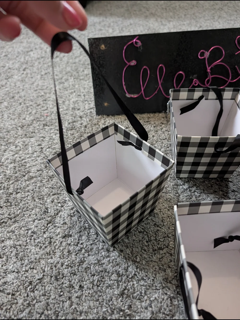 Nwt Buffalo Check Square Gift Boxes - Set of 4